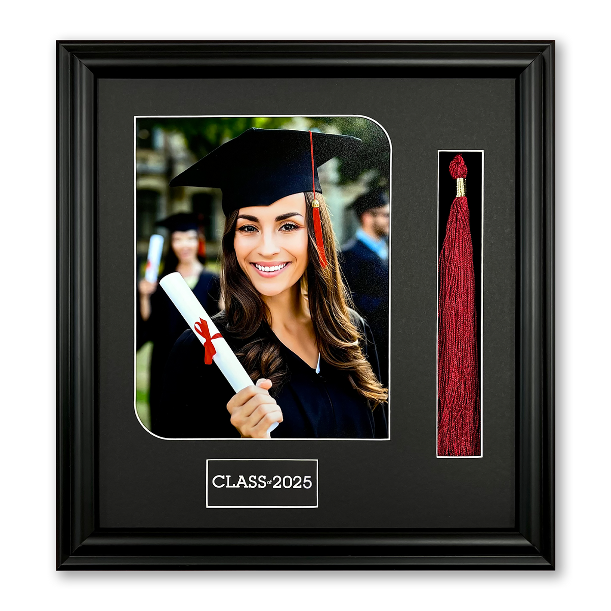 Black Cardstock Paper Double Photo<br>Folder Frame W/gold Foil