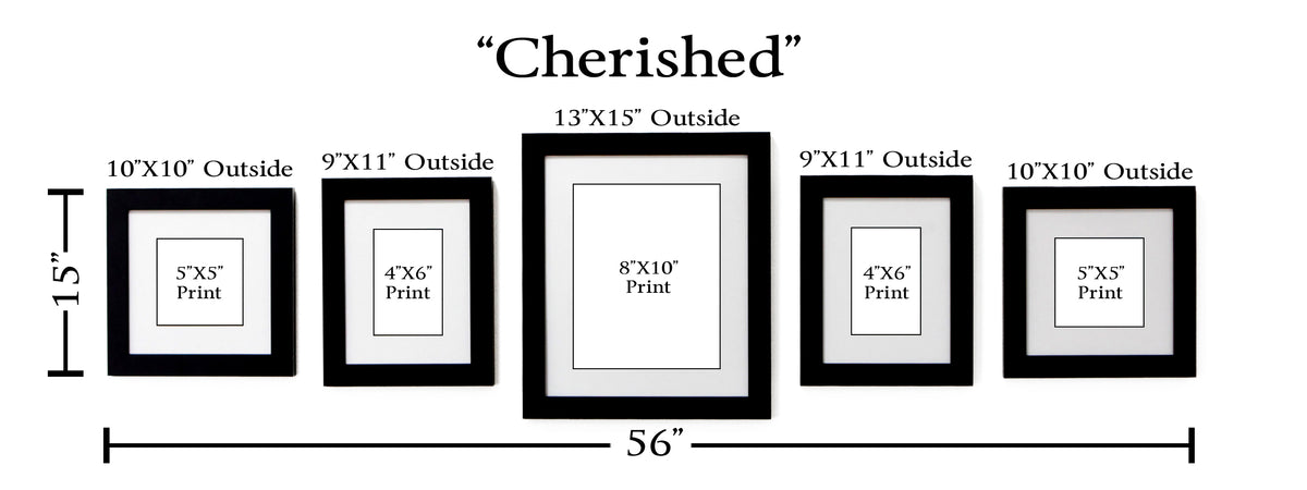 Child's Play 4-Frame Family Portrait Gallery with 1.5 Designer Mat