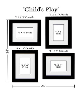"Child's Play" 4-Frame Family Portrait Gallery with 1.5" Designer Mat
