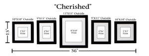 "Cherished" 5-Frame Family Portrait Gallery with 1.5" Designer Mat